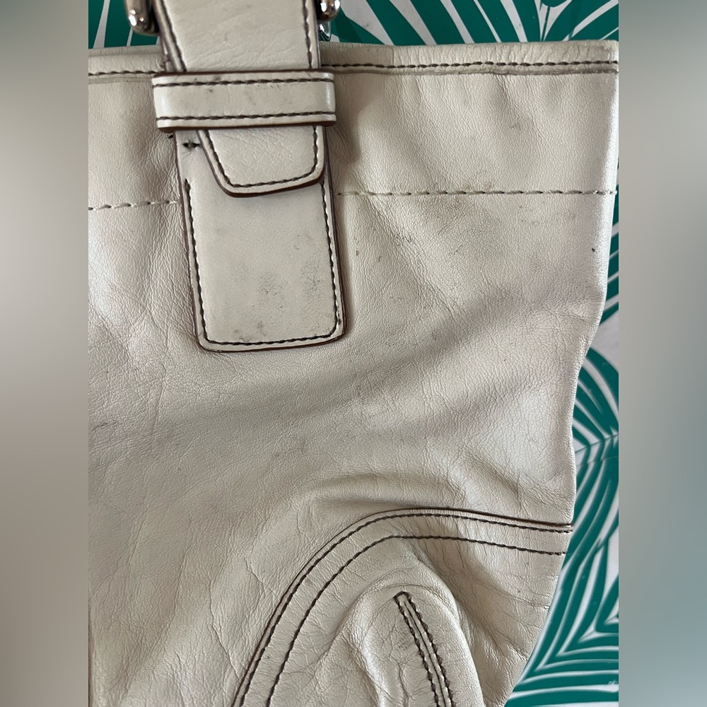 Vintage white Coach soho leather satchel handbag model 9544 - Picture 6 of 13